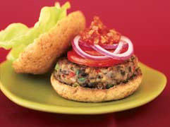 Black bean burgers with chipotle ketchup
